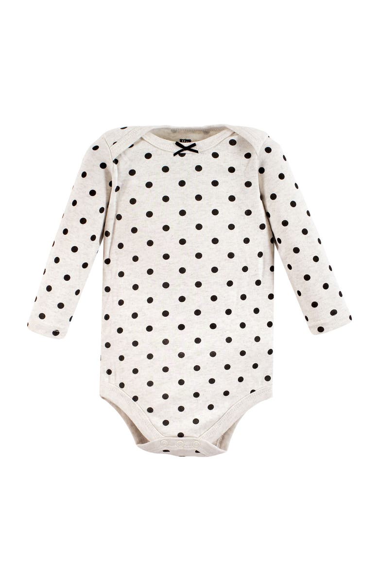 Hudson Baby Soft Cotton Long-Sleeve Bodysuits 7-Piece Value Pack, Alternate, color, Cinnamon Pink Prints 7-Pack