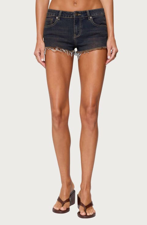 Mistie Frayed Cutoff Denim Micro Shorts