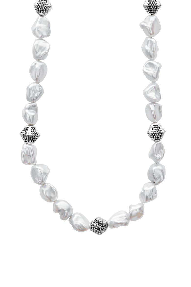 Luna Keshi Pearl Necklace, Alternate, color, SILVER/ KESHI PEARL