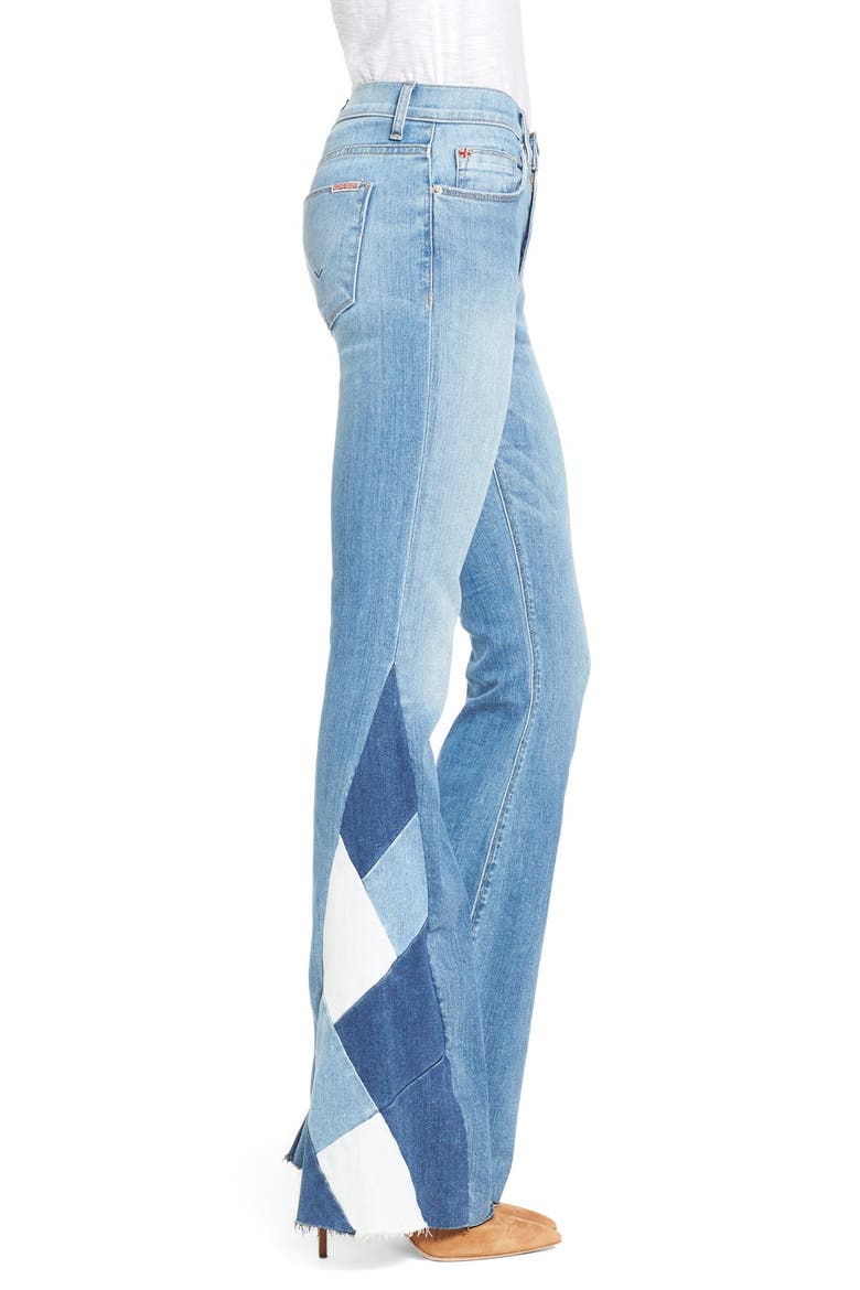 Laurel Patchwork Flare Jeans, Alternate, color, RADIO SILENCE