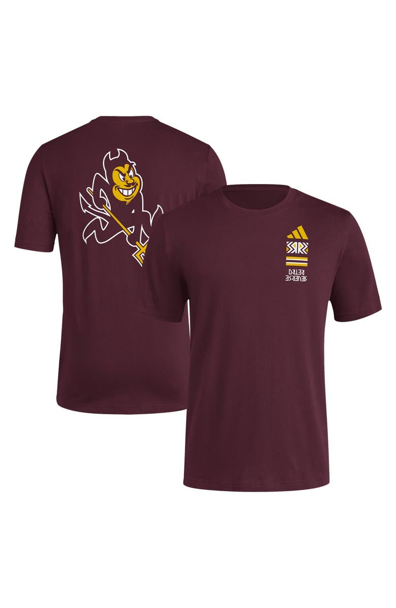 adidas Men's adidas Maroon Arizona State Sun Devils Reverse Retro Baseball 2 Hit T-Shirt, Main, color, 