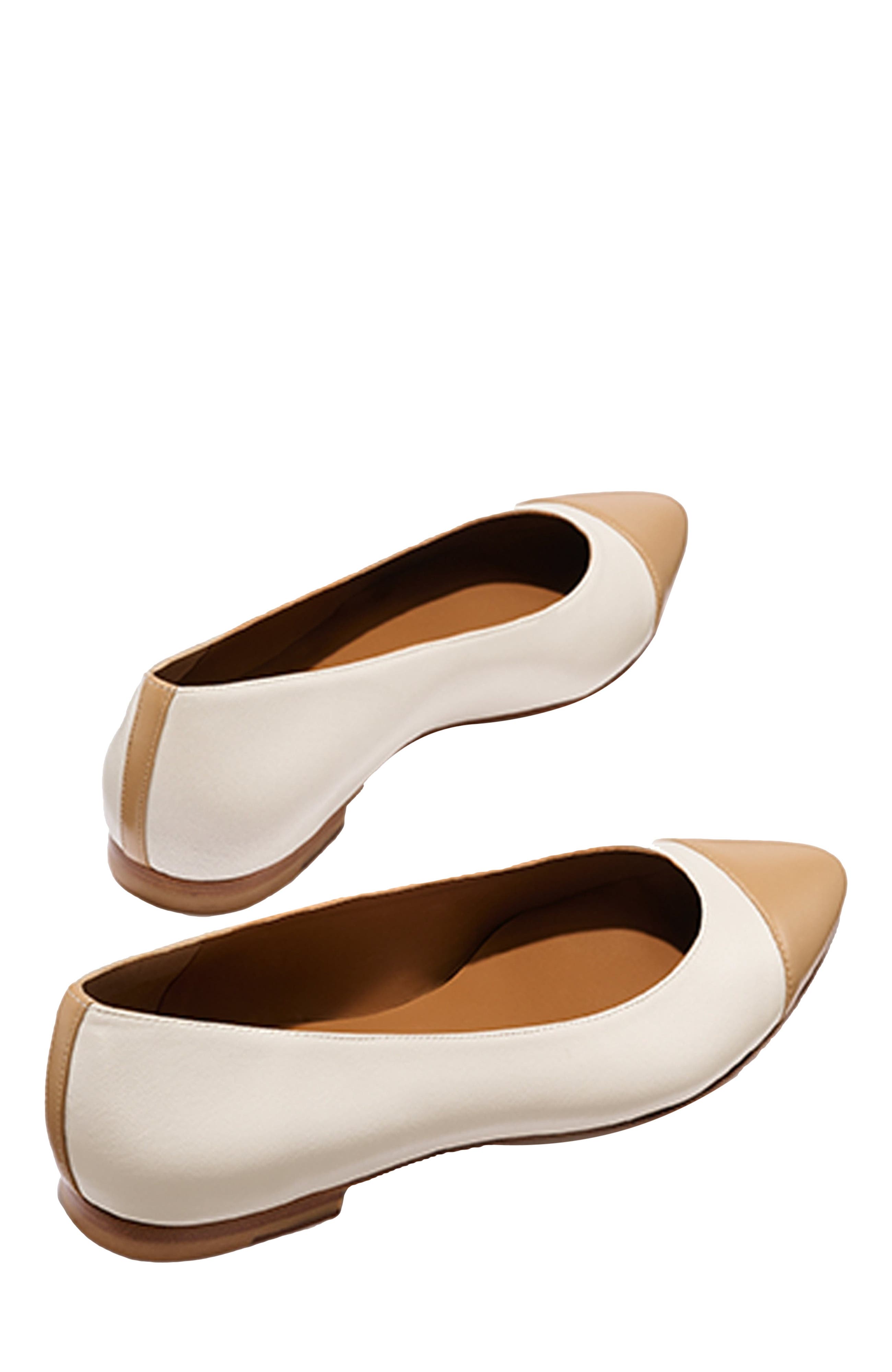 MARGAUX The Cap-Toe Pointe, Alternate, color, Ivory And Toffee