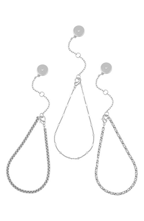 Vince Camuto Set Of 3 Chain Bracelets In Silver