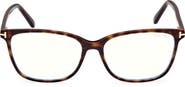 TOM FORD 56mm Rectangular Blue Light Blocking Glasses