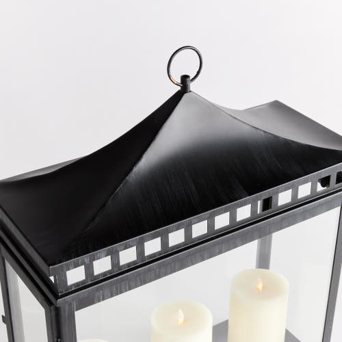 Napa Home & Garden Kito Outdoor Rectangular Lantern Candle Holder In Black