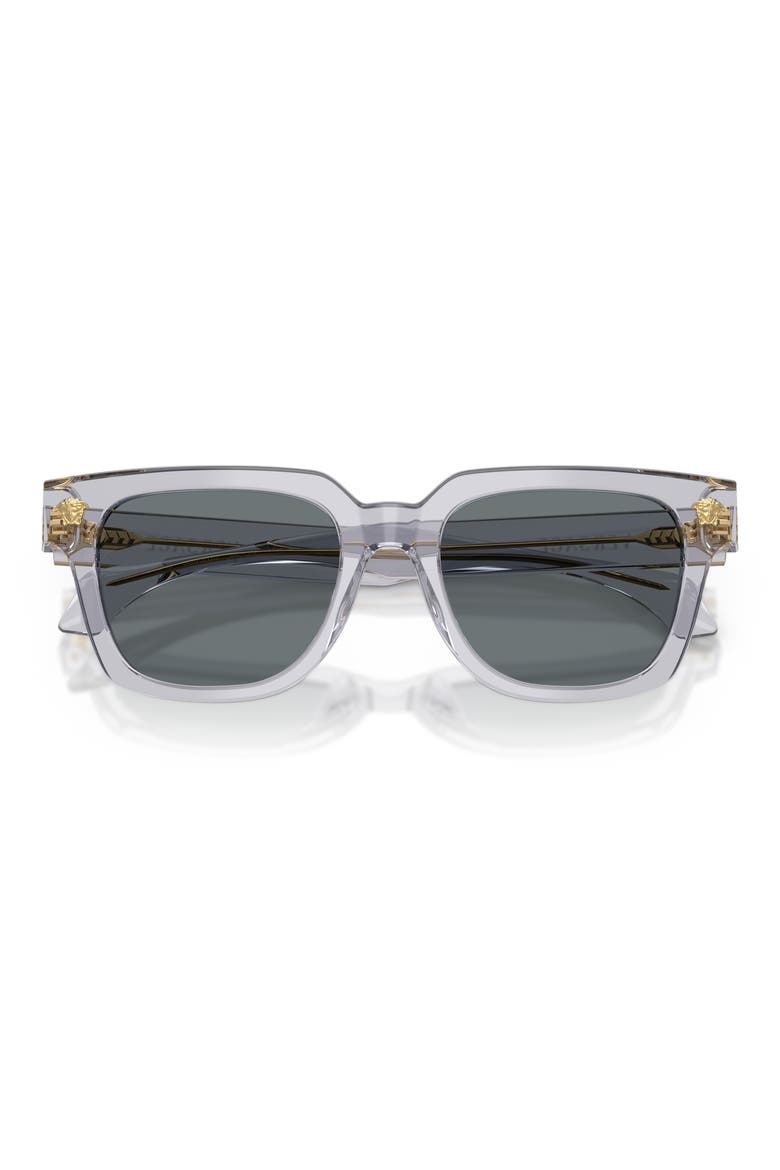52mm Square Sunglasses, Alternate, color, TRANSPARENT GREY / DARK BLUE