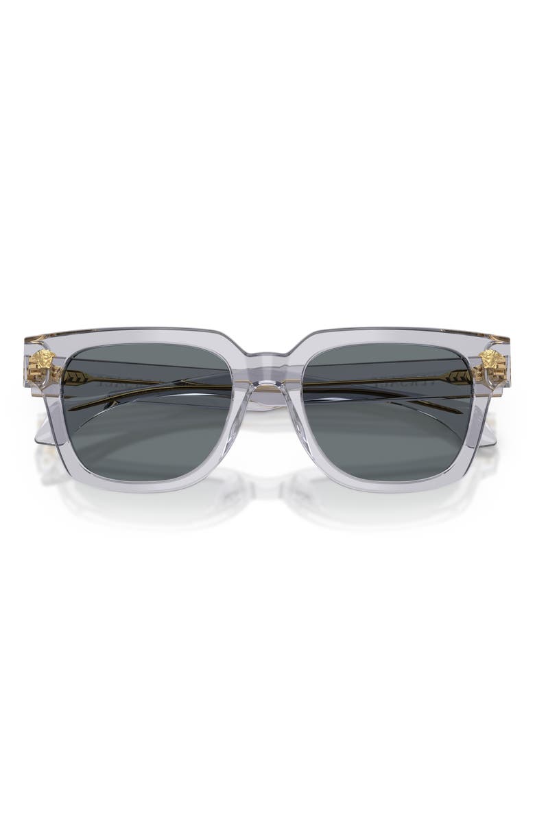 Versace 52mm Square Sunglasses, Alternate, color, Transparent Grey / Dark Blue