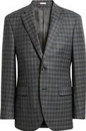 Peter Millar Flynn Classic Fit Charcoal Grey Shadow Check Wool Sport Coat