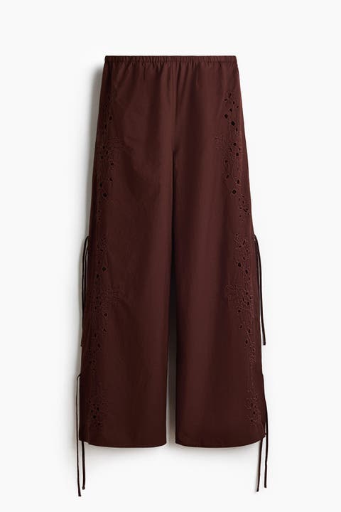 Broderie Anglaise Tie-detail Trousers