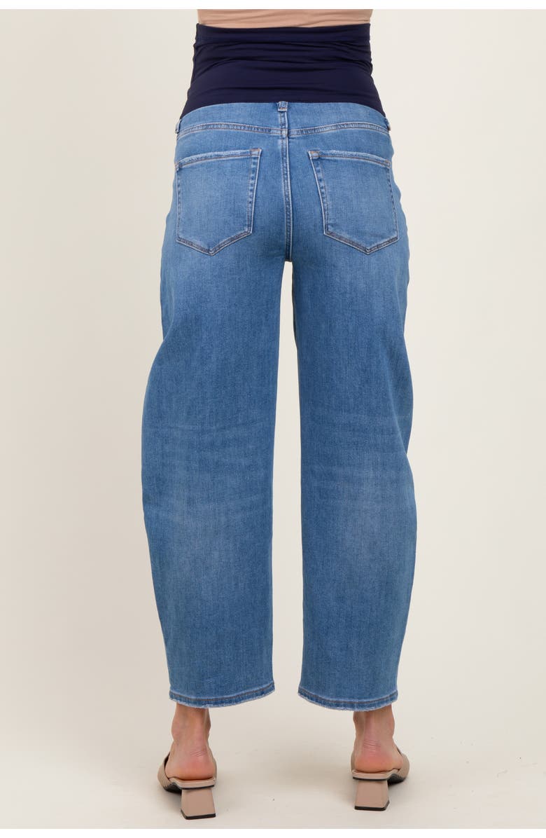 PinkBlush Classic Wash Barrel Leg Maternity Jeans, Alternate, color, Blue