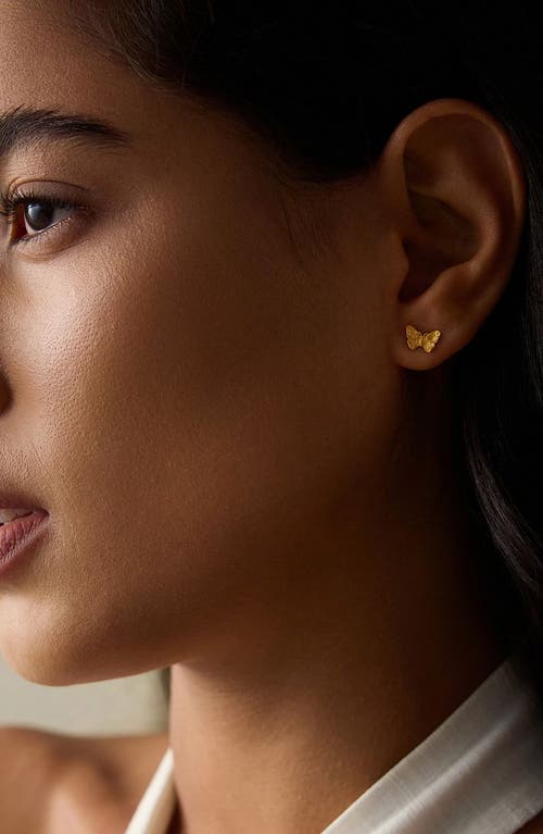 Satya Jewelry Freedom To Soar Butterfly Stud Earrings In Gold