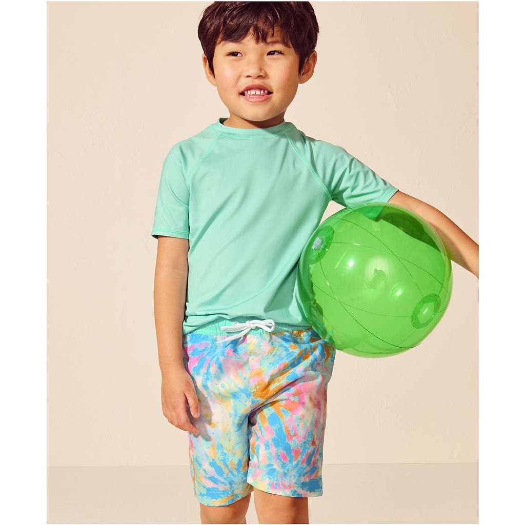 LANDS' END LANDS' END BOYS SHORT SLEEVE UPF 50 SUN PROTECTION RASH GUARD