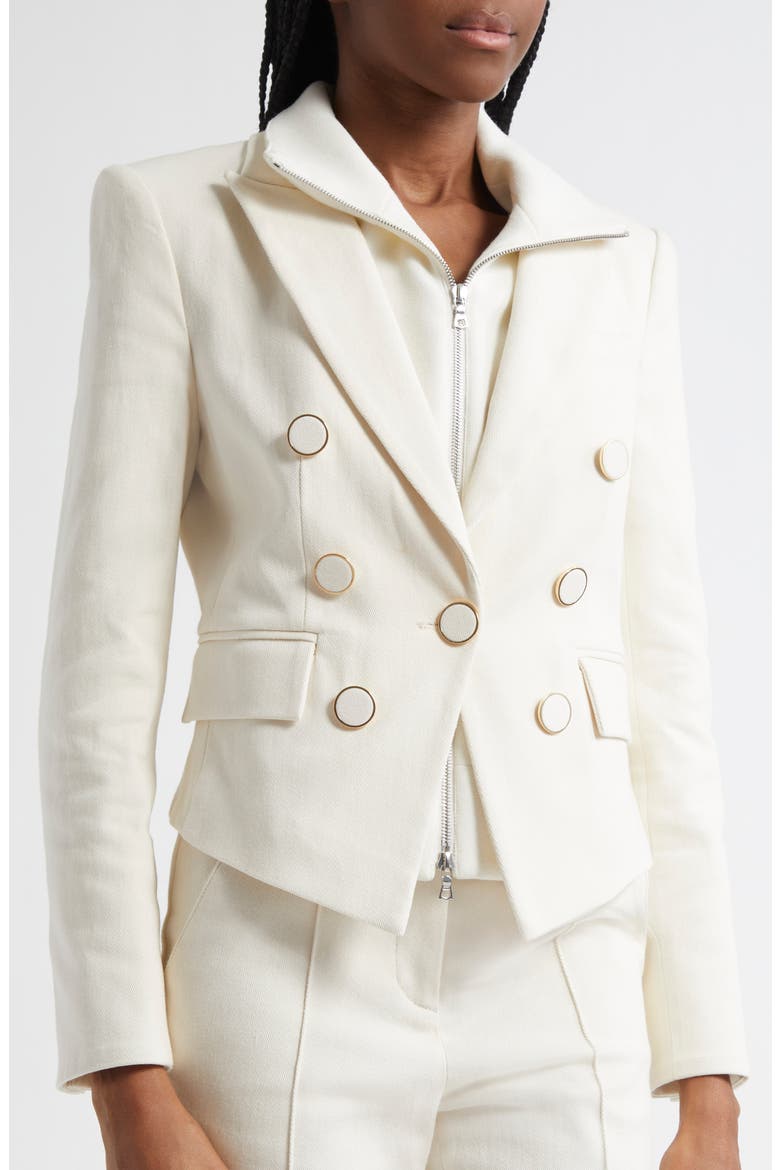 Diego Stretch Cotton Dickey Jacket, Alternate, color, ECRU
