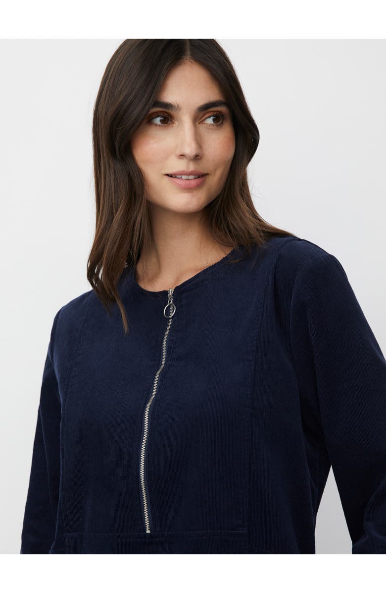 Masai Copenhagen Long Sleeve Crew Neck Zip Midi Dress, Alternate, color, Navy Blazer