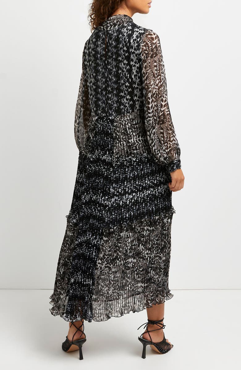 River Island Print Tie Neck Long Sleeve Dress, Alternate, color,