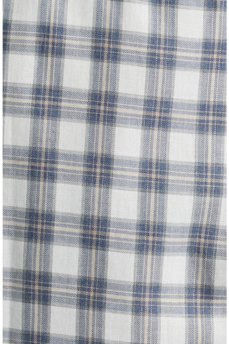 Plaid Heathered Cotton Button-Up Shirt, Alternate, color, NAVY/ TAN SHADOW GRID