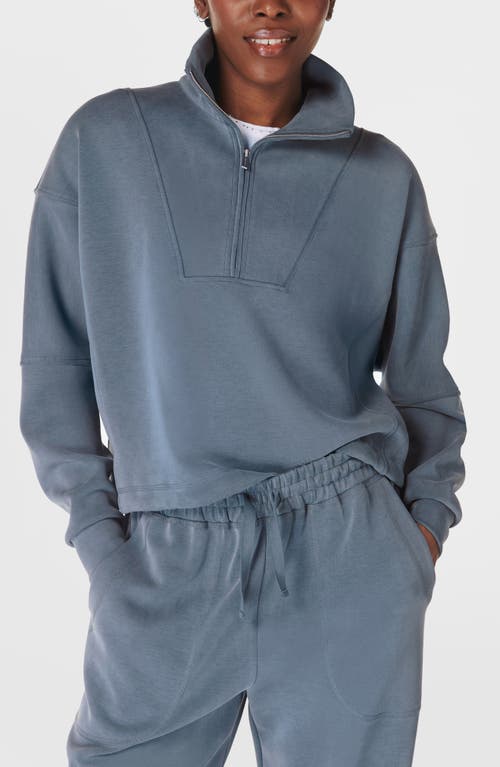 Sweaty Betty Half Zip Fleece Pullover In Subdued Blue