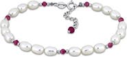 DELMAR Cultured Pearl & Pink Tourmaline Bead Bracelet