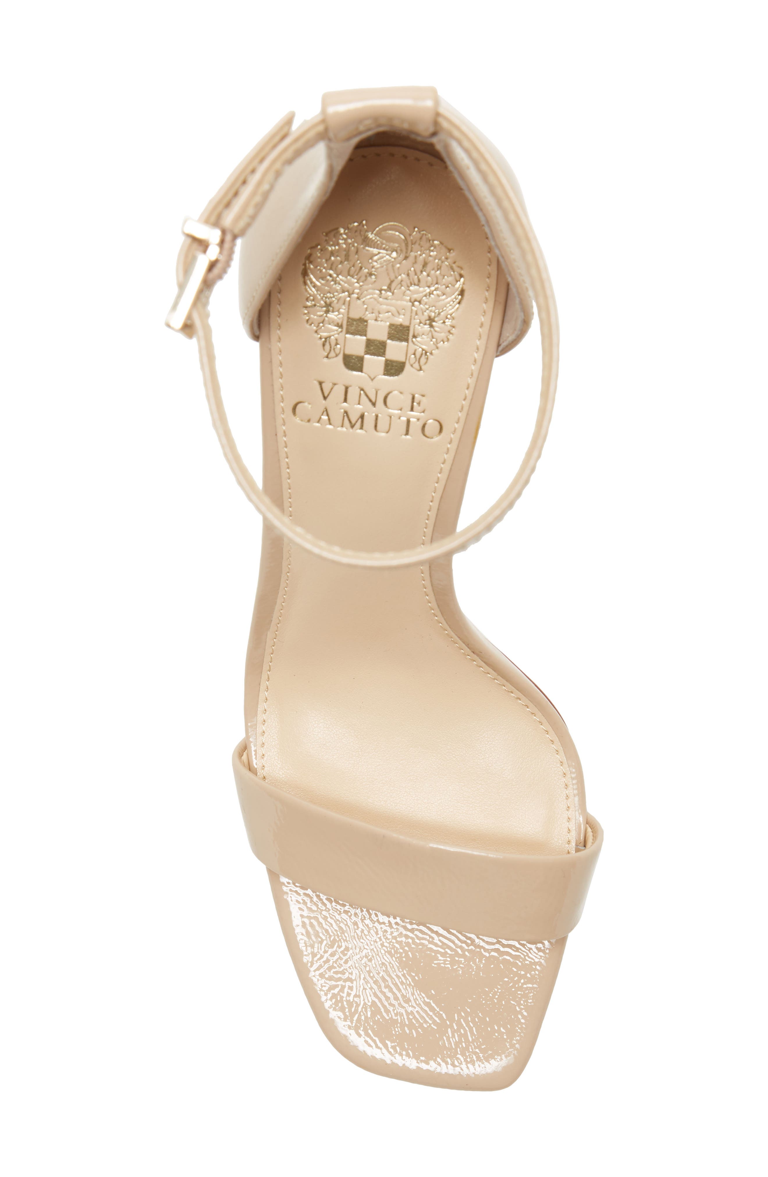 Vince Camuto Lauralie Ankle Strap Sandal, Alternate, color, Bisque Patent Leather