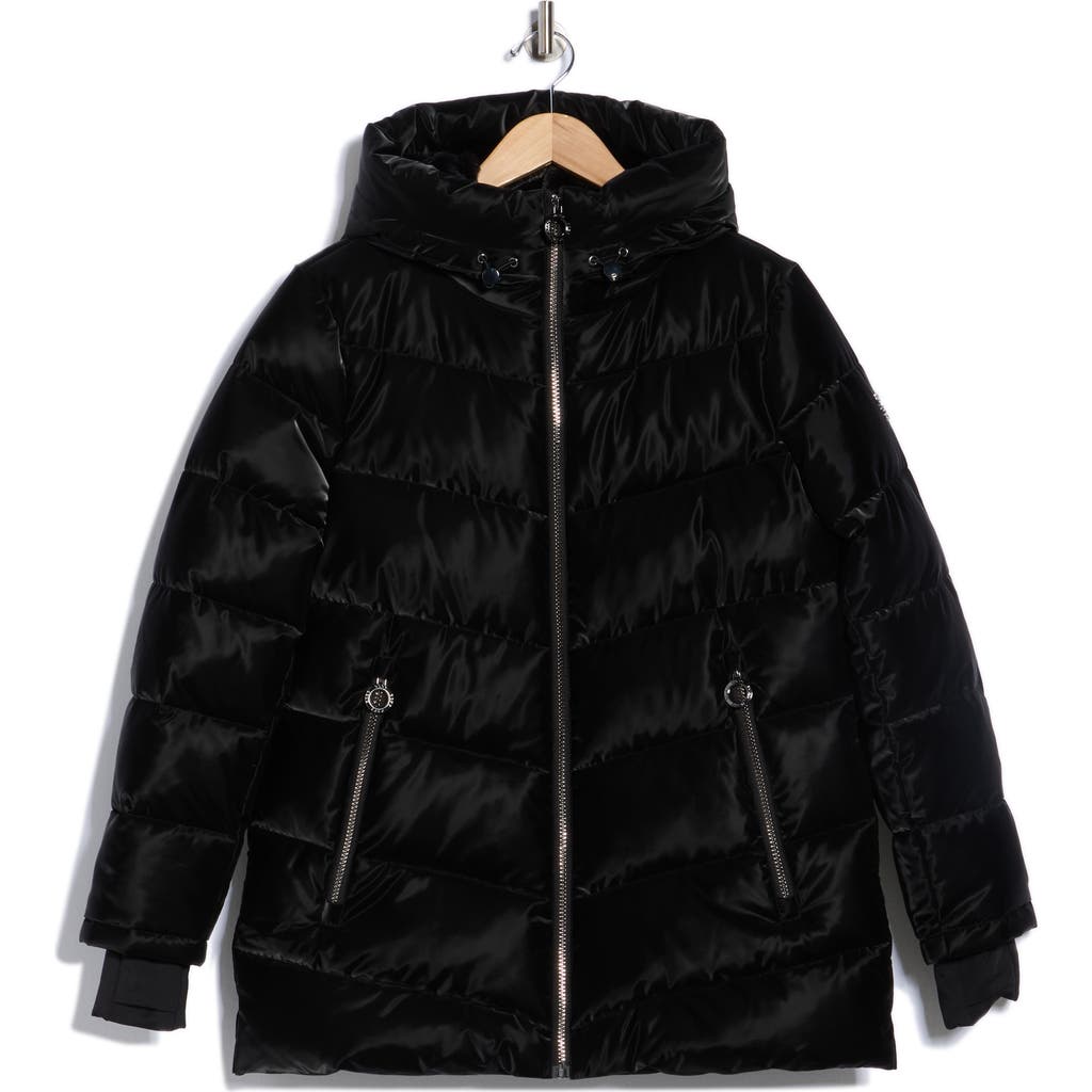 Bcbgeneration Chevron Quilted Puffer Jacket In Black