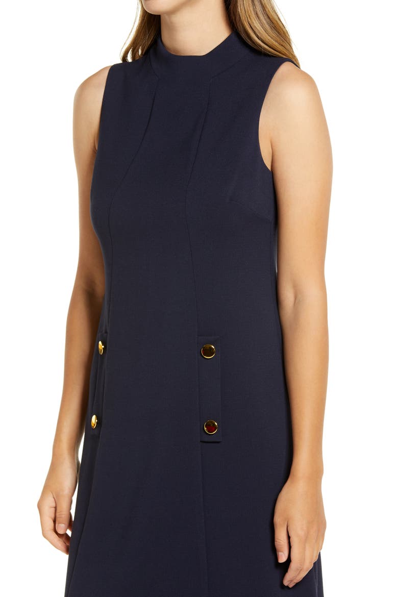 High Neck Dress, Alternate, color, NAVY