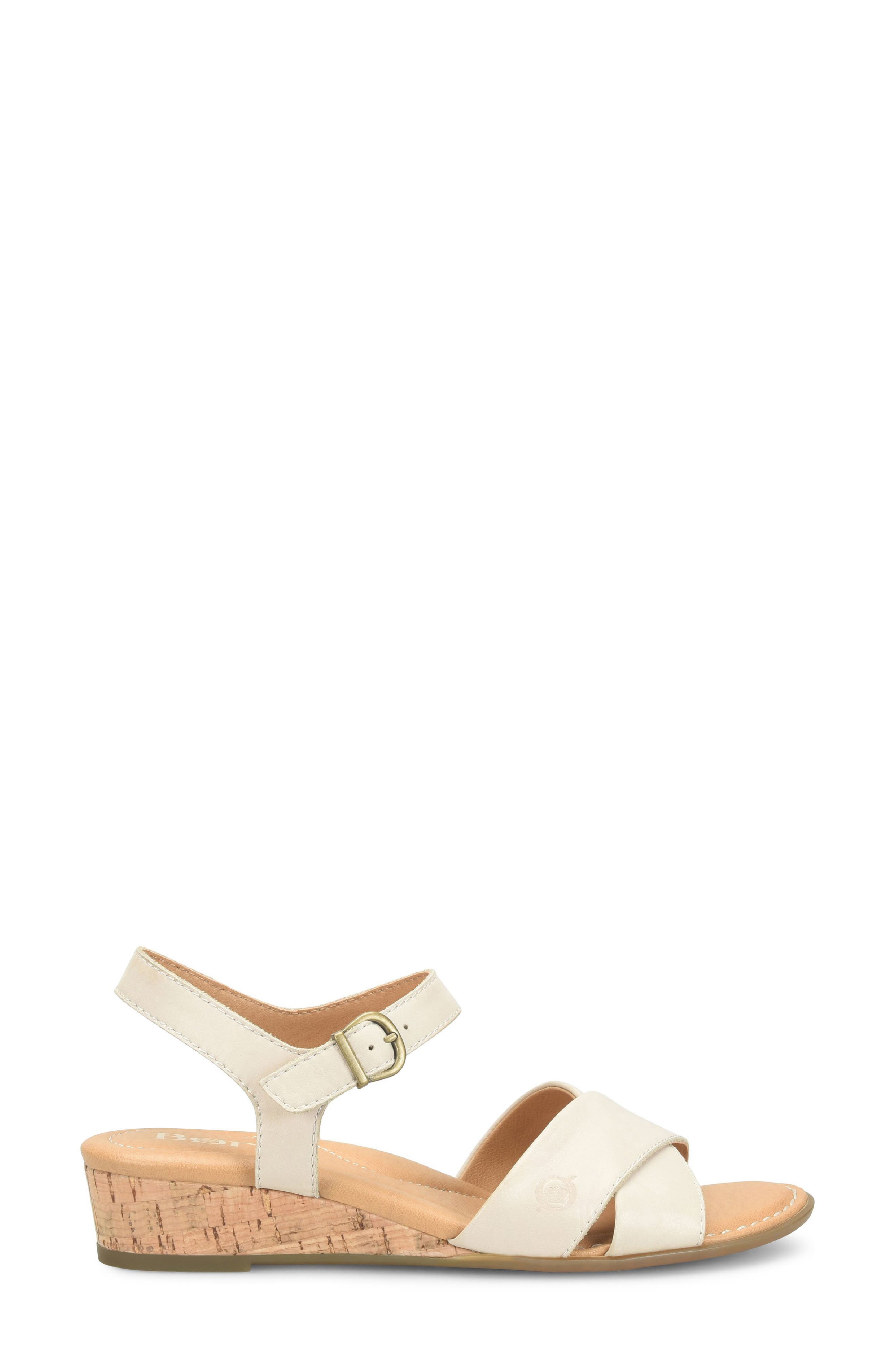 Børn Paige Wedge Sandal, Alternate, color, Cream Leather