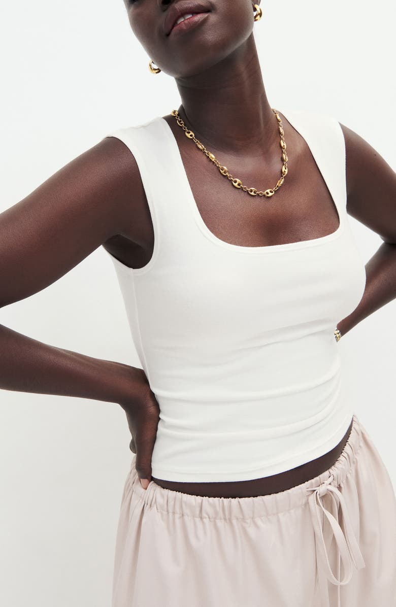 Reformation Keegan Square Neck Crop Tank, Main, color,