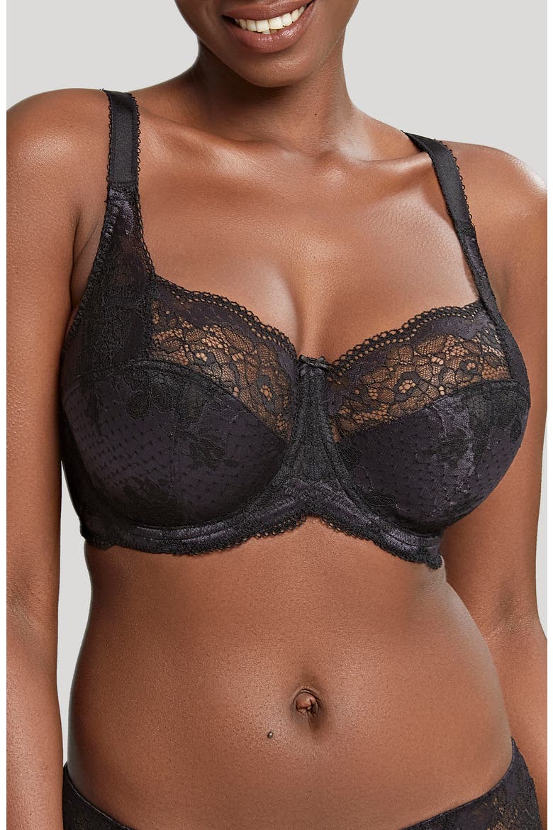Clara Underwire Full Coverage Stretch Lace Bra, Main, color, CHARCOAL BLACK