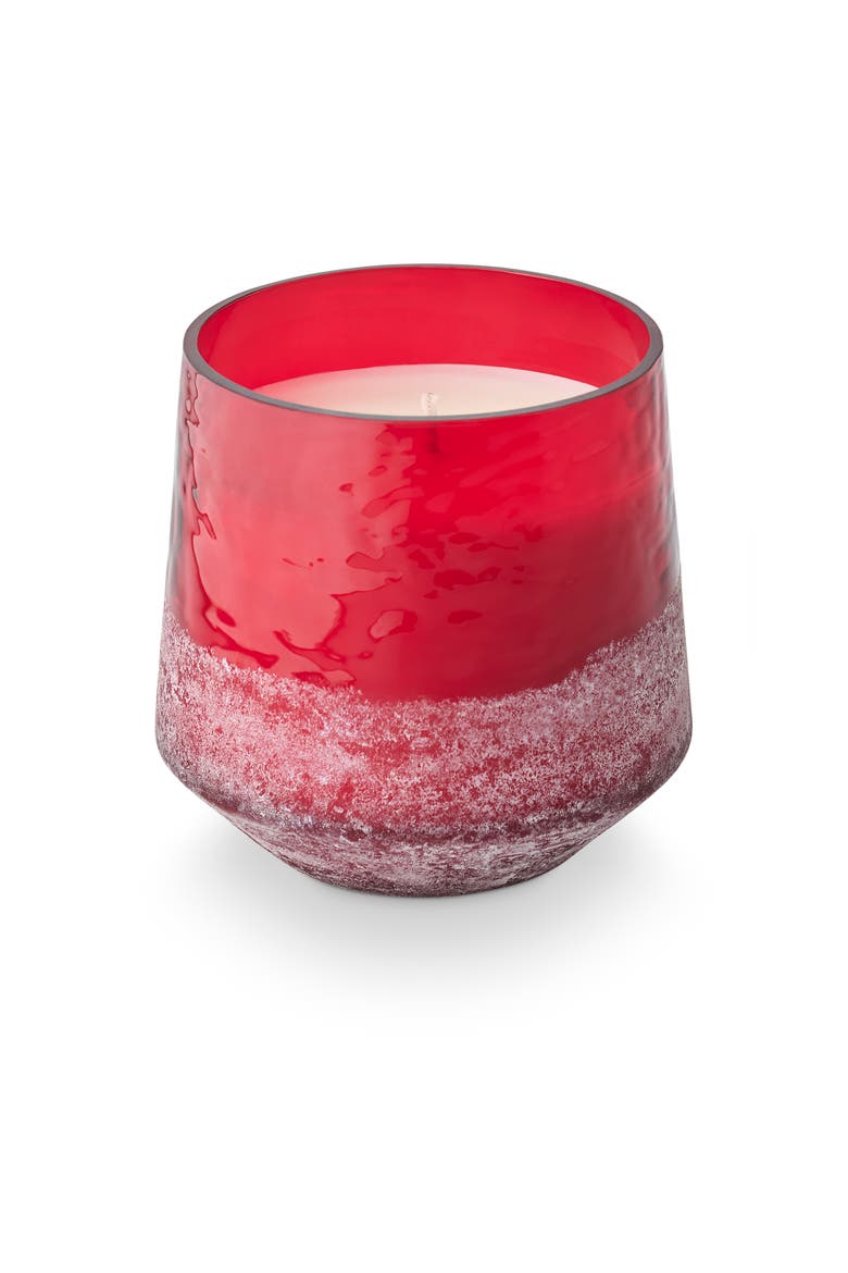 Beautifully Done Seasonal Cranberry Currant Baltic Glass Candle, Main, color, Red