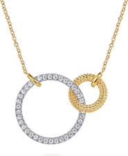 Gabriel & Co. Bujukan Diamond Interlocking Ring Pendant Necklace