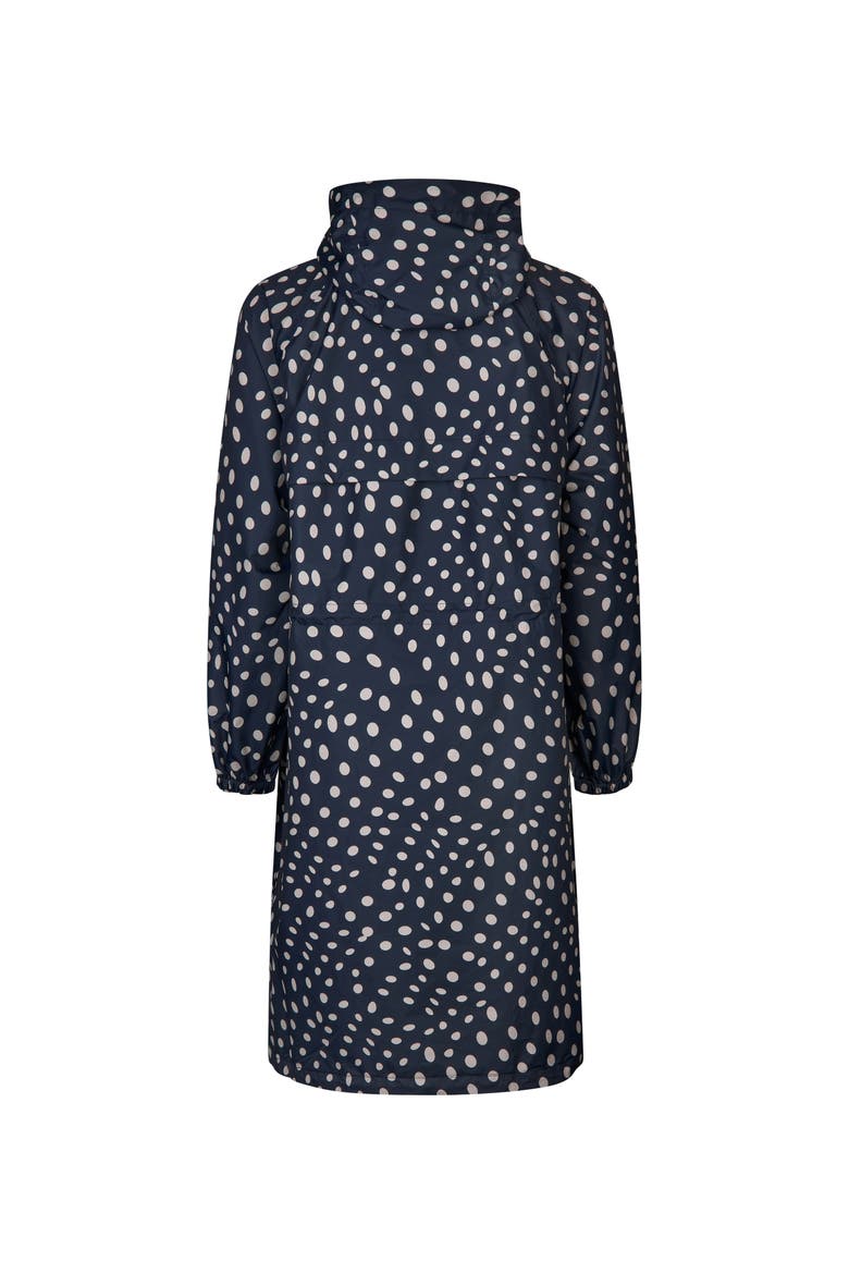 MaTrina Polka Dot Raincoat, Alternate, color, Navy Blazer