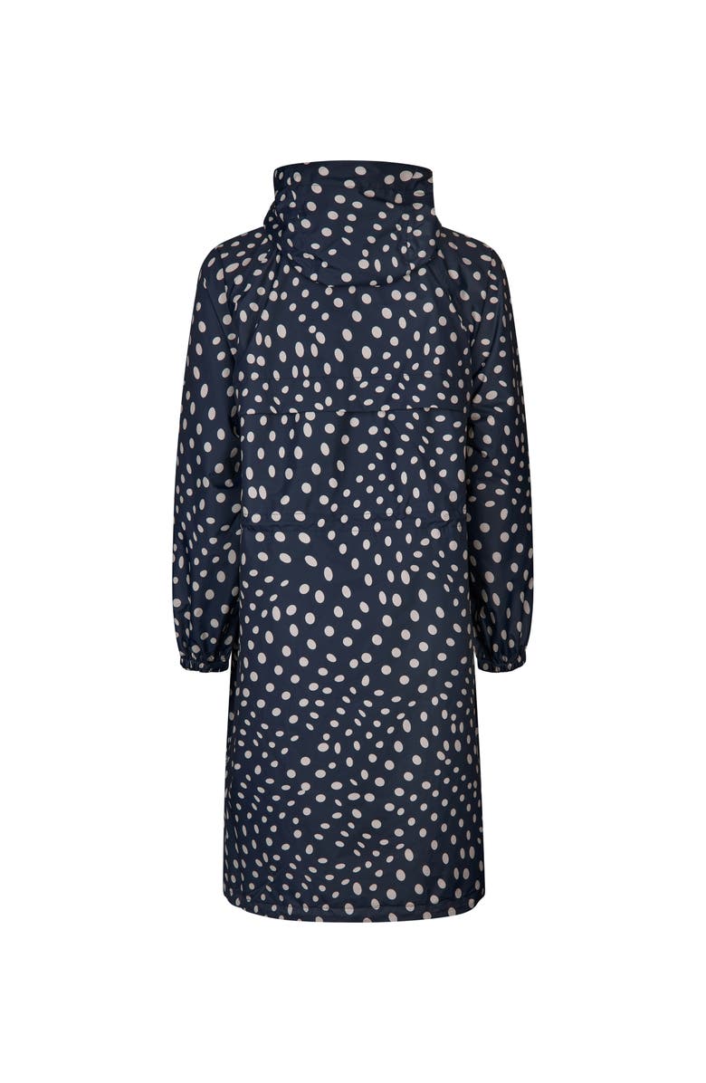 Masai Copenhagen MaTrina Polka Dot Raincoat, Alternate, color, Navy Blazer