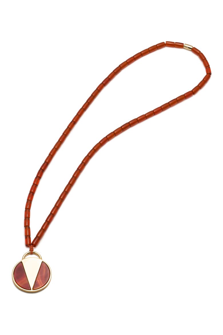 Round Medallion Necklace, Main, color, GOLD