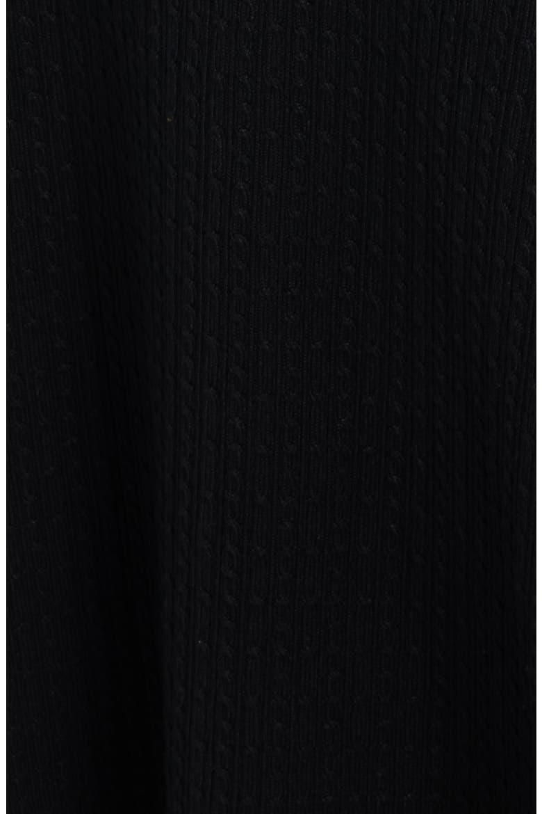 Cable Rib Midi Dress with Neck Scarf, Alternate, color, ANNE BLACK