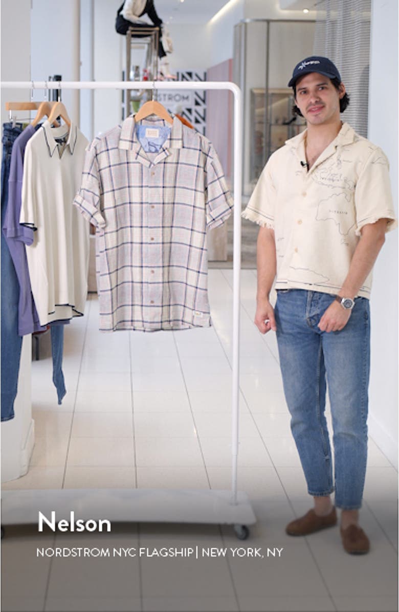 Short Sleeve Organic Cotton & Linen Button-Up Camp Shirt, sales video thumbnail