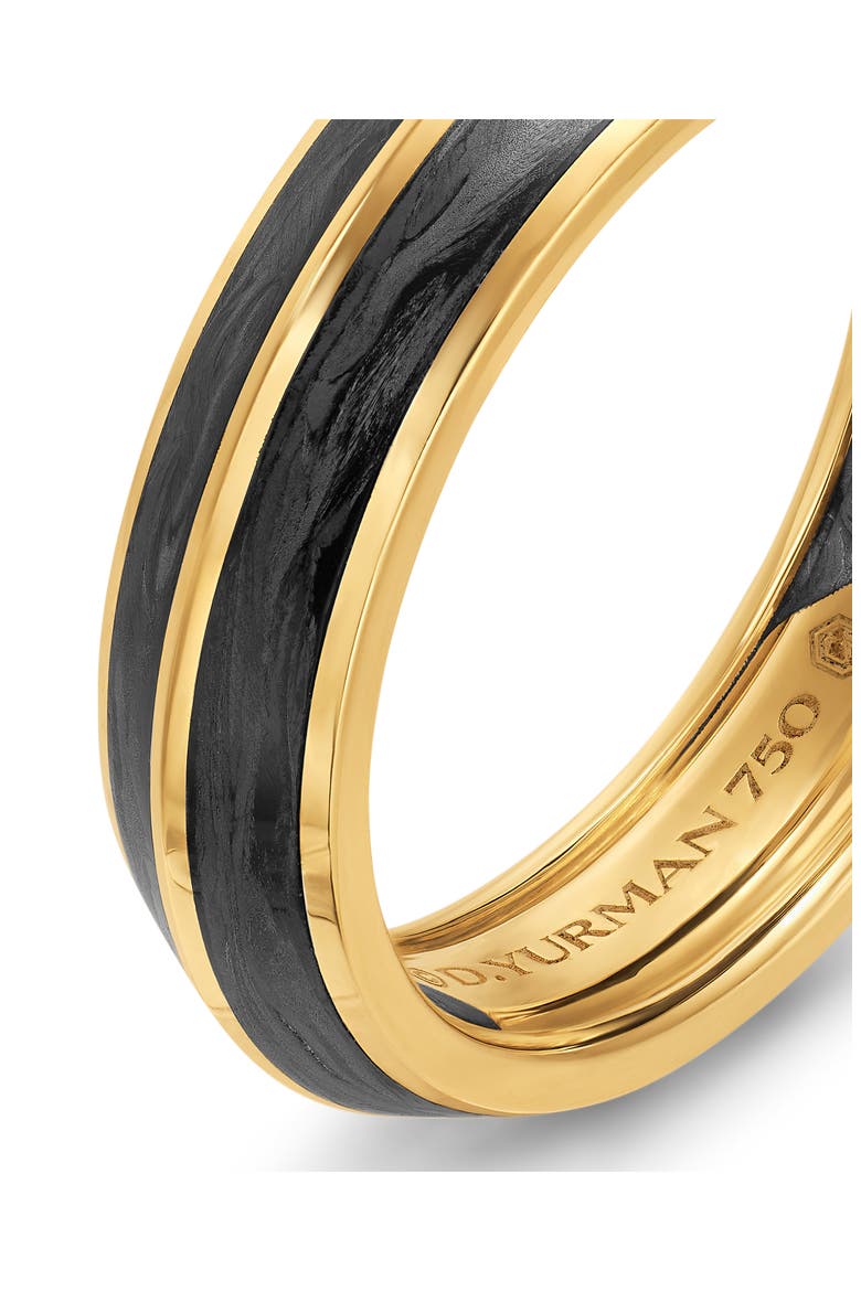 Knife Edge Band Ring in 18K Yellow Gold with Forged Carbon, Alternate, color, GOLD