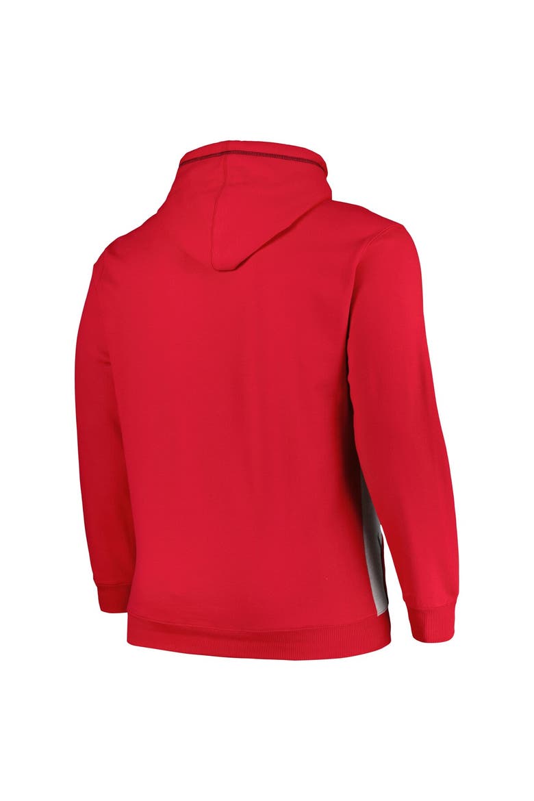 Men's Fanatics Branded Red/Heather Gray Chicago Bulls Big & Tall Contrast Pieced Stitched Full-Zip Hoodie, Alternate, color, Red