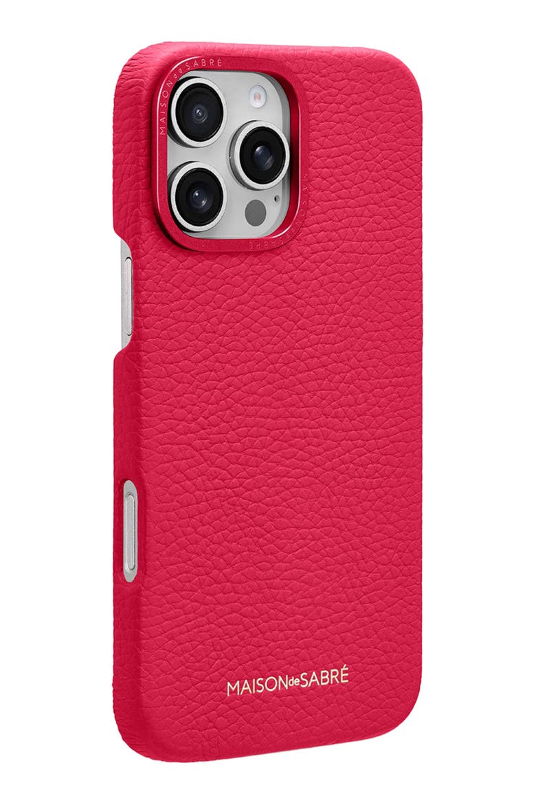 Leather Phone Case, Alternate, color, Shibuya Fuchsia