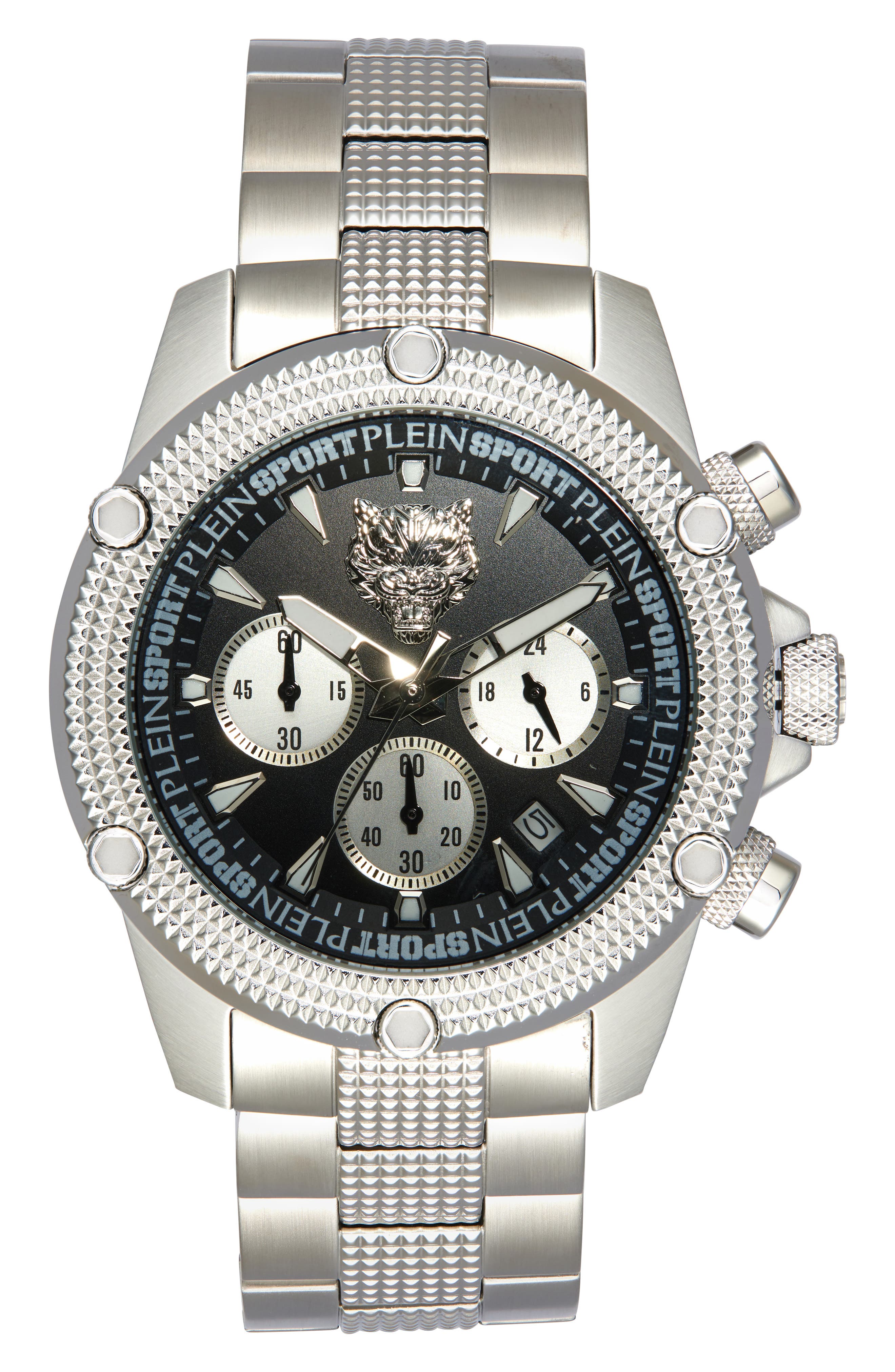 PLEIN SPORT Hurricane Bracelet Strap Chronograph Watch, 44mm