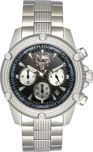 PLEIN SPORT Hurricane Bracelet Strap Chronograph Watch, 44mm