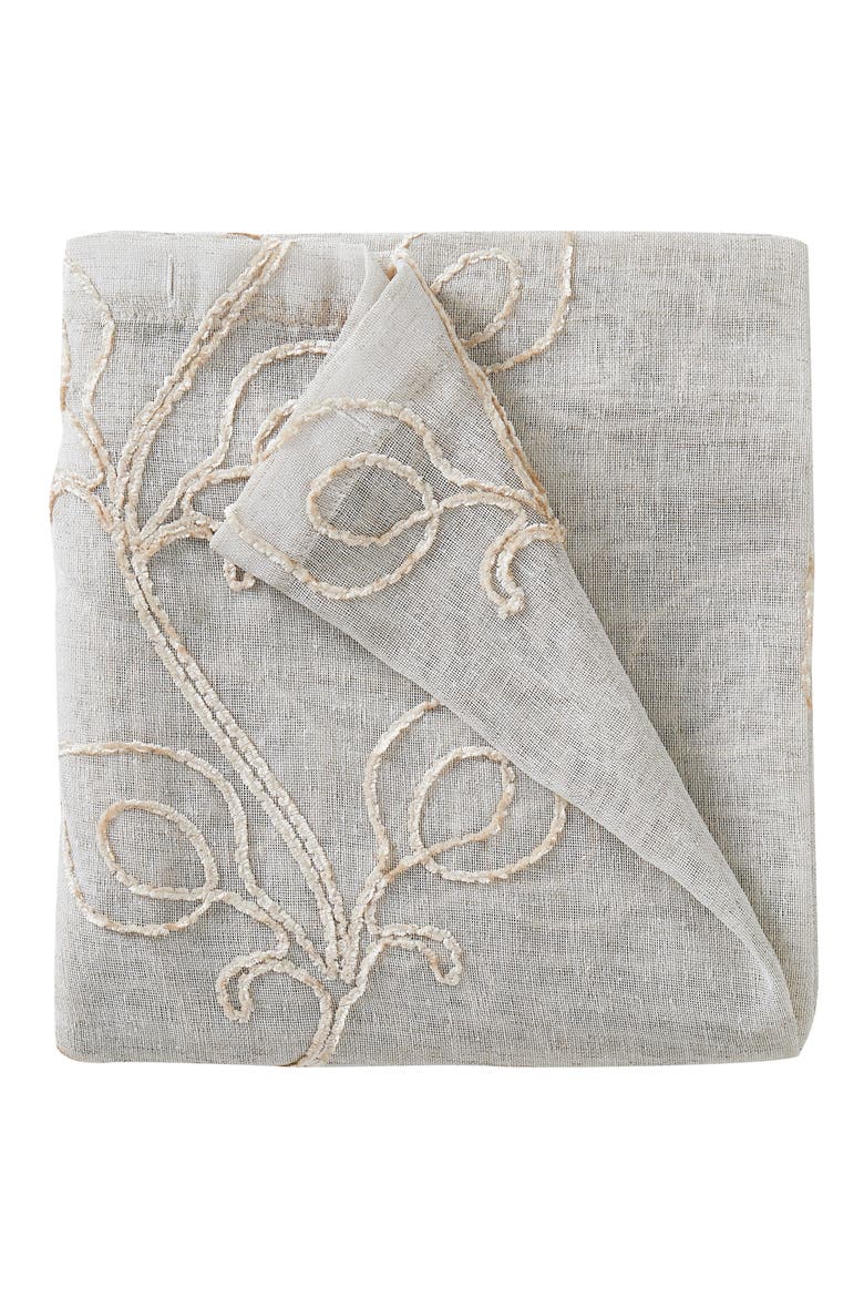 Stella Embroidered Shower Curtain, Alternate, color, LINEN