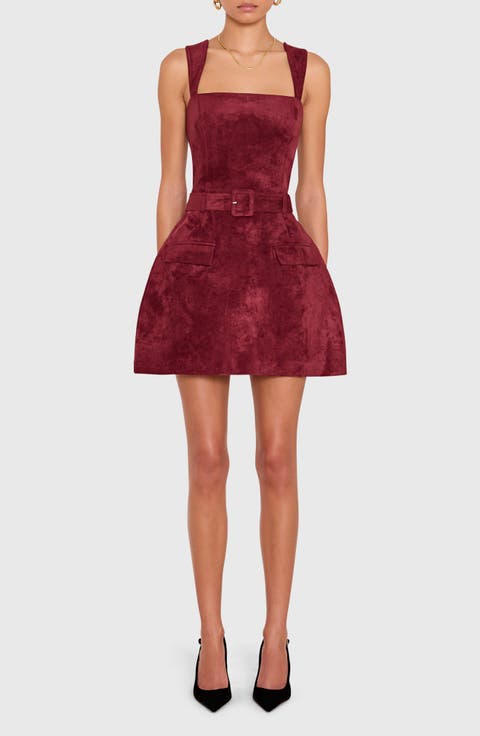 Bethany Sleeveless Faux Suede Skort