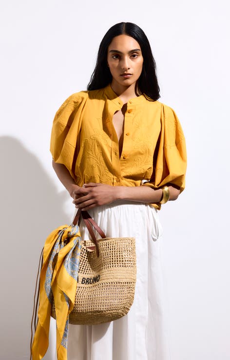 Short-sleeve Round-neck Blouse