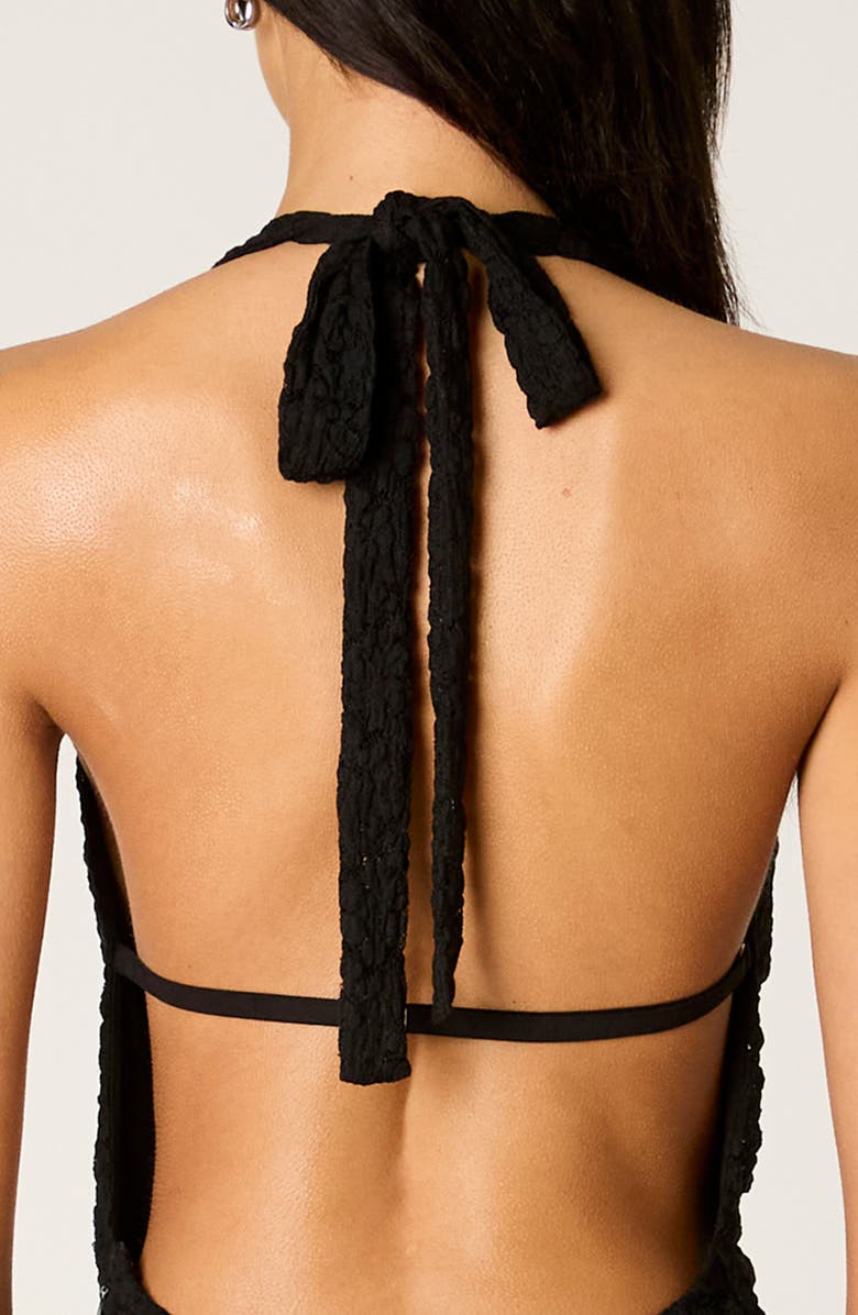 Nia Thalia Lace Halter Maxi Dress, Alternate, color, Black