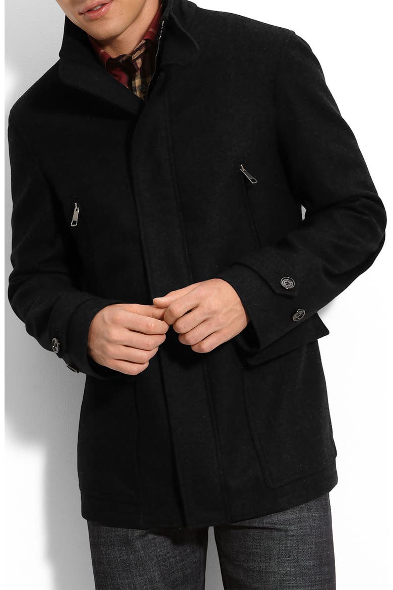 Wool Blend Jacket, Main, color, BLACK
