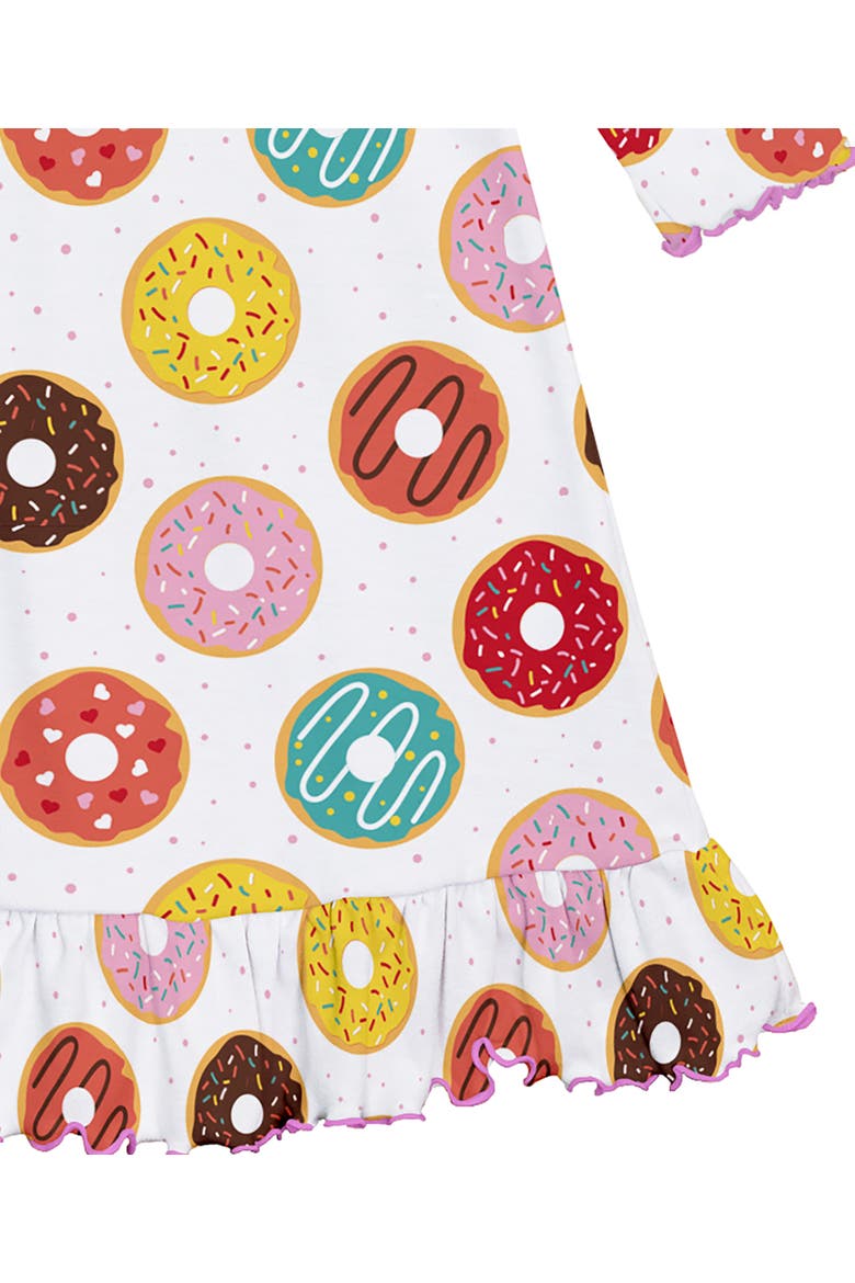 Long Sleeve Ruffle Nightgown, Alternate, color, Donut Party