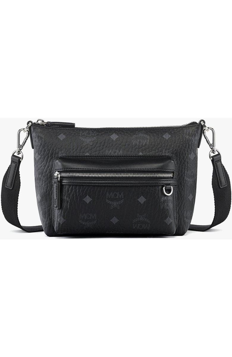 MCM Aren Crossbody in Visetos, Main, color, Black