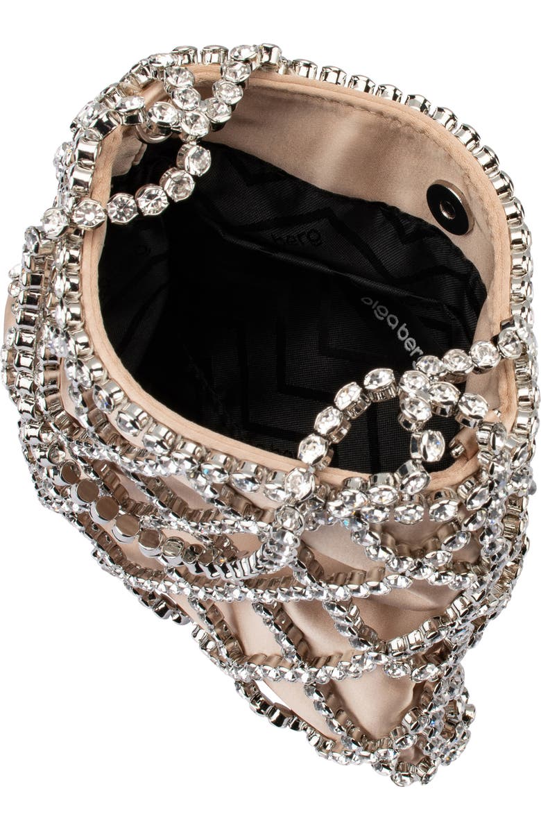 Olga Berg Kit Crystal Cage Top Handle Bag, Alternate, color, Natural