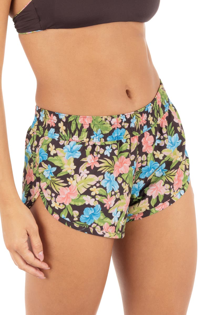 Hurley Miami Garden Beachrider Cover-Up Shorts, Alternate, color, Mole