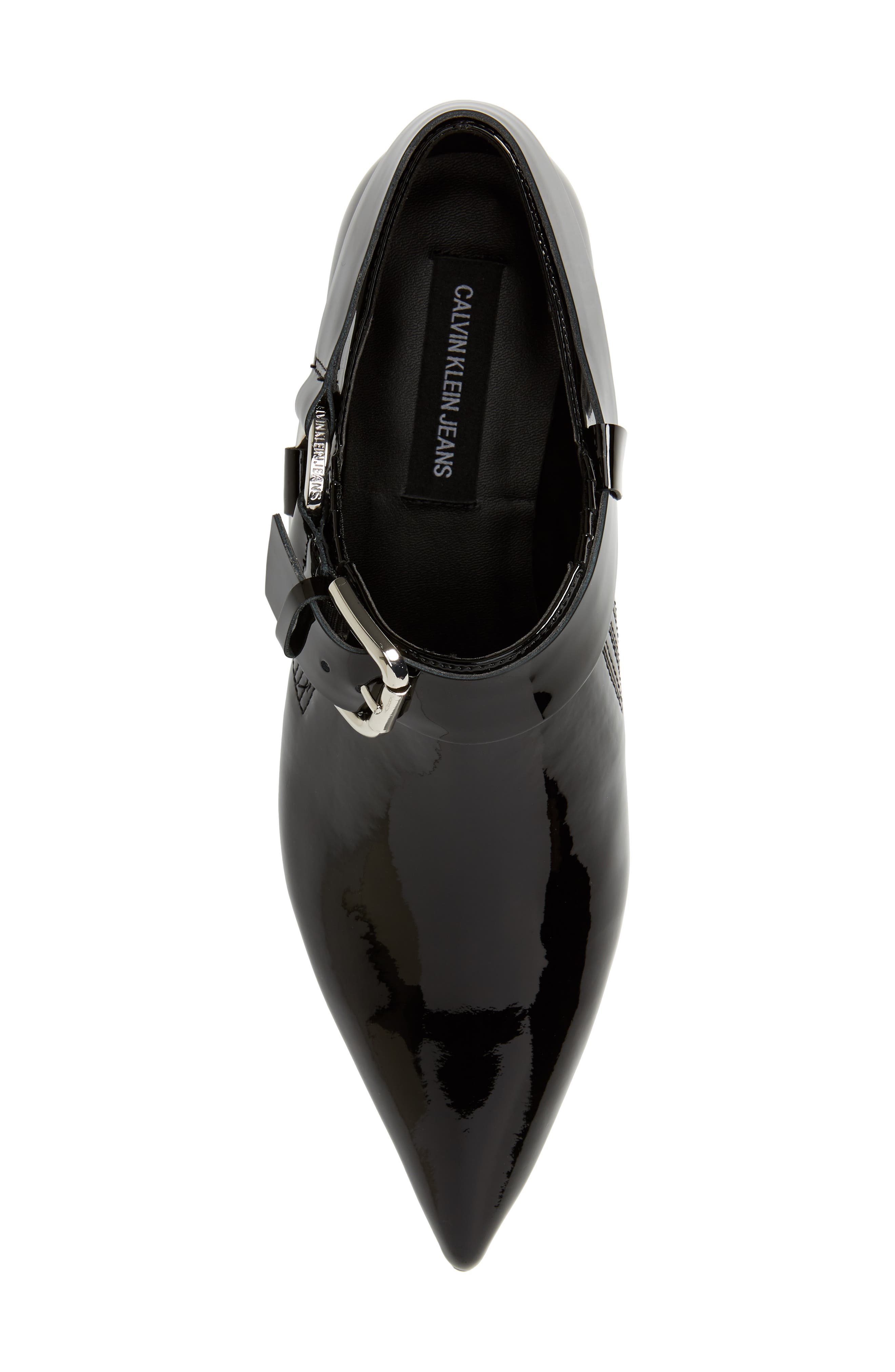Ellen Low Buckle Bootie, Alternate, color, BLACK PATENT